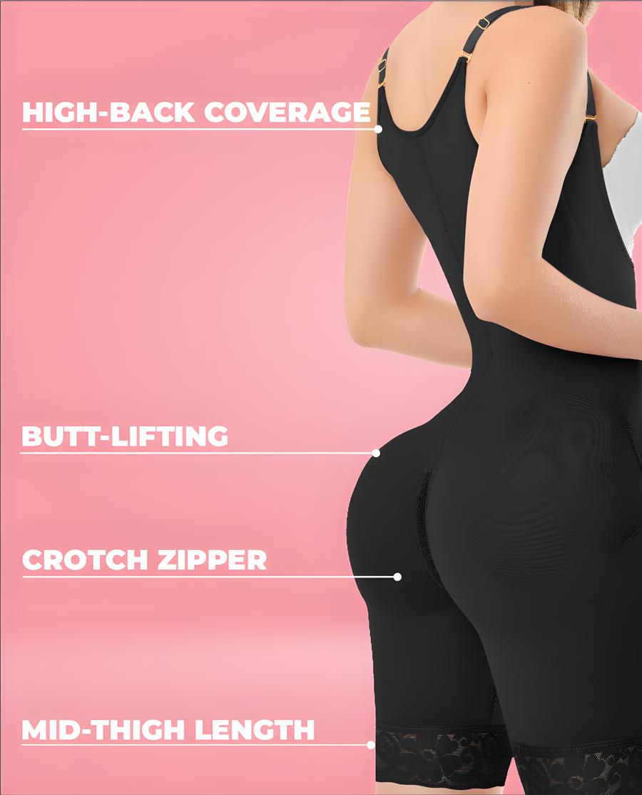 MAJA 1372 – Invisible Full Back Coverage Faja | Adjustable Straps Half-Leg Colombian Stage 3 – view 9