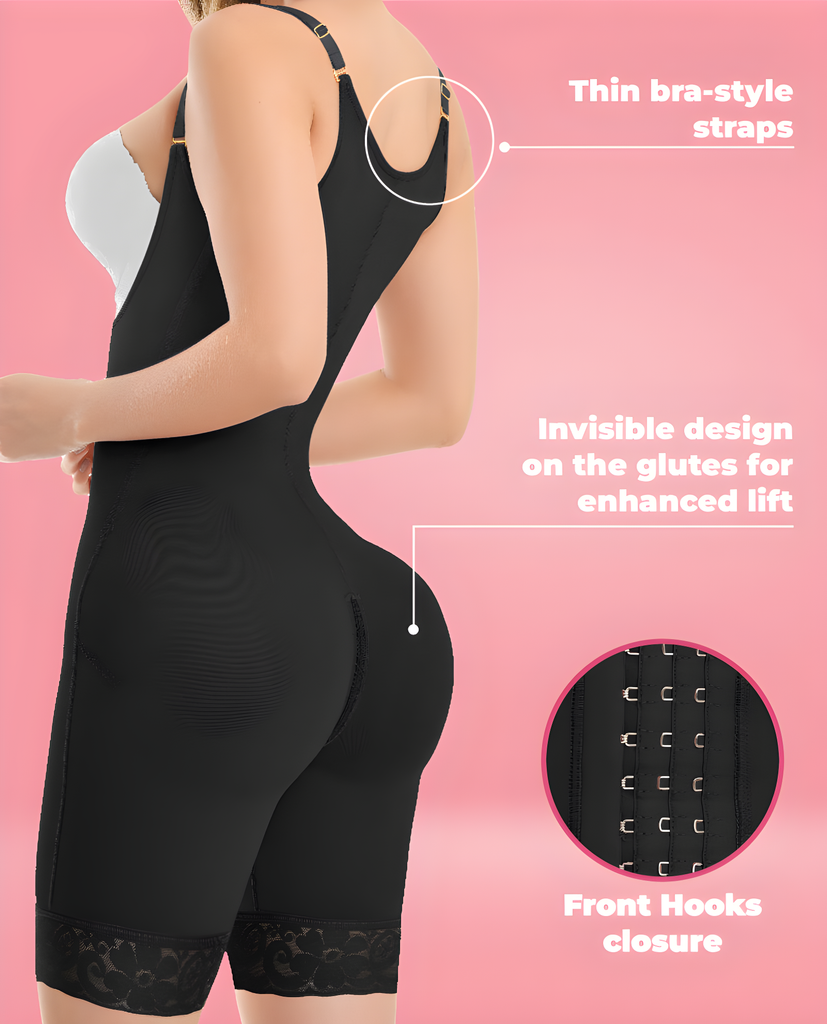 MAJA 1372 – Invisible Full Back Coverage Faja | Adjustable Straps Half-Leg Colombian Stage 3 – view 10