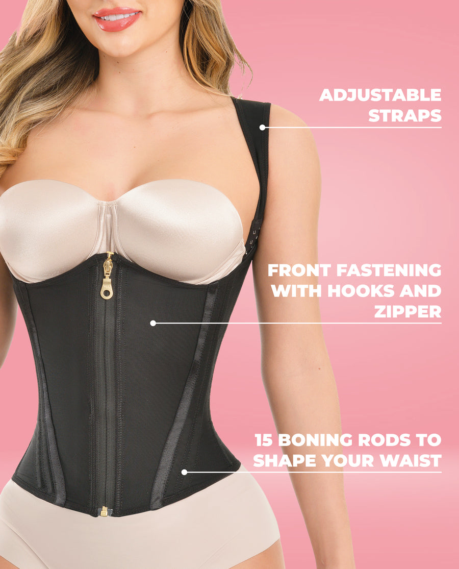 Ultra Extreme Stage 5 Vest Waist Trainer – 2-in-1 Shapewear by Ann Michell 15 Steel Bones – view 7