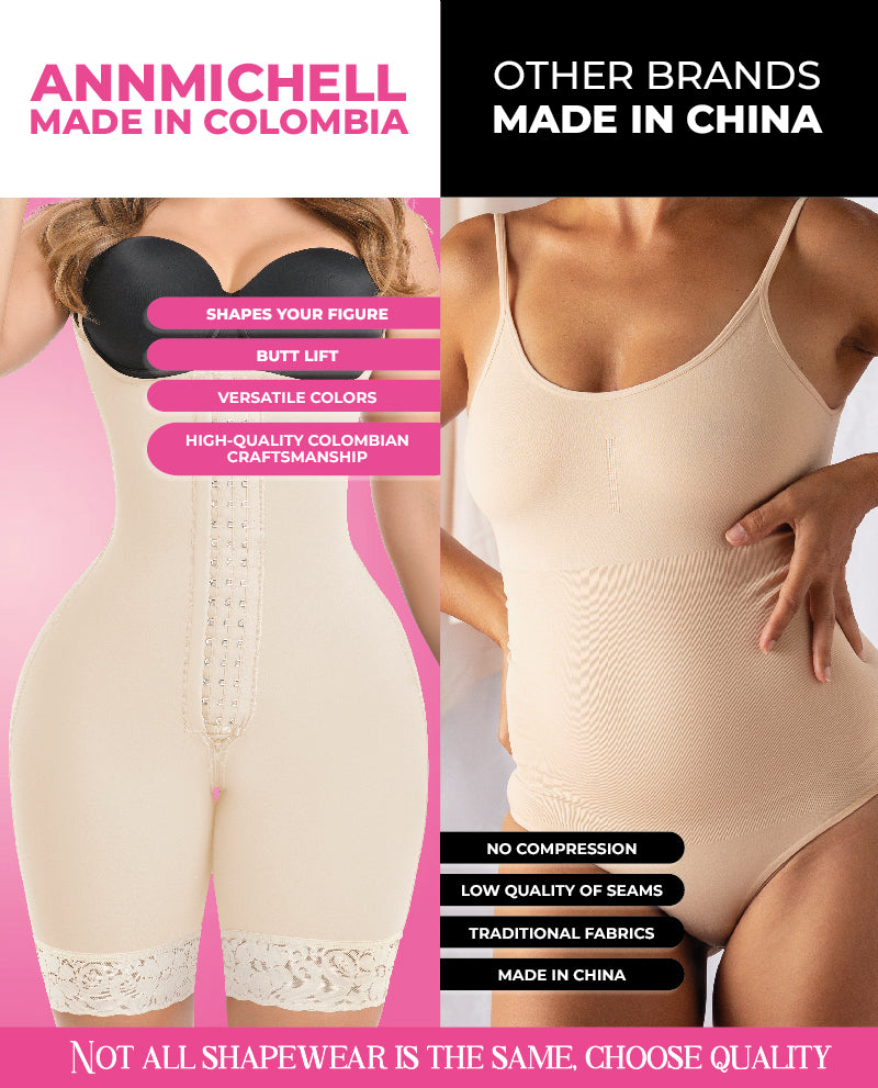 Guapa Invisible Full back coverage Faja With hooks Half leg Colombian Stage 3