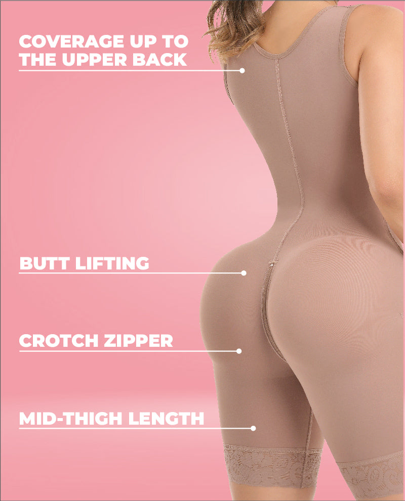 Guapa Invisible Full back coverage Faja With hooks Half leg Colombian Stage 3