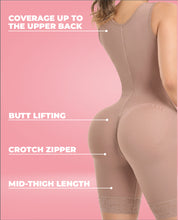 Load image into Gallery viewer, Guapa Invisible Full back coverage Faja With hooks Half leg Colombian Stage 3