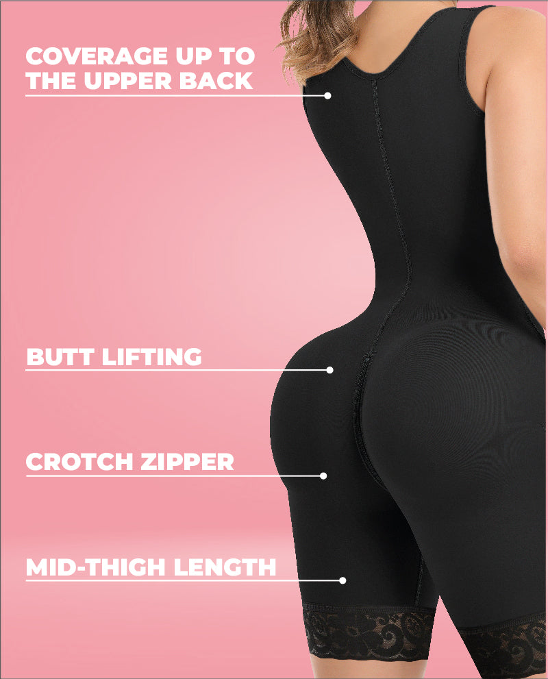 Guapa Invisible Full back coverage Faja With hooks Half leg Colombian Stage 3