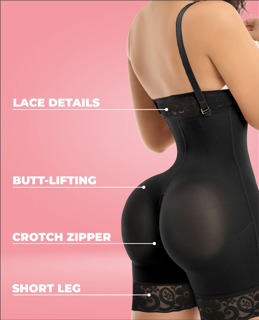 Glamurosa Invisible  Luxury lace Strapless 3 row front hooks faja Colombian Stage 3