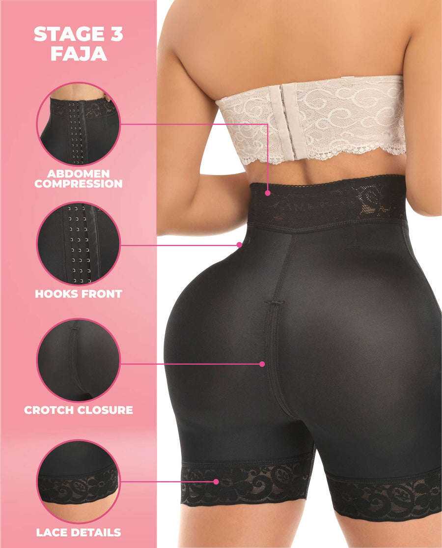 Ann Michell REGIA 1597 – Invisible Luxury Lace Shorts | Stage 5 Colombian Compression with 3-Row Hooks & Instant Butt Lift – view 6