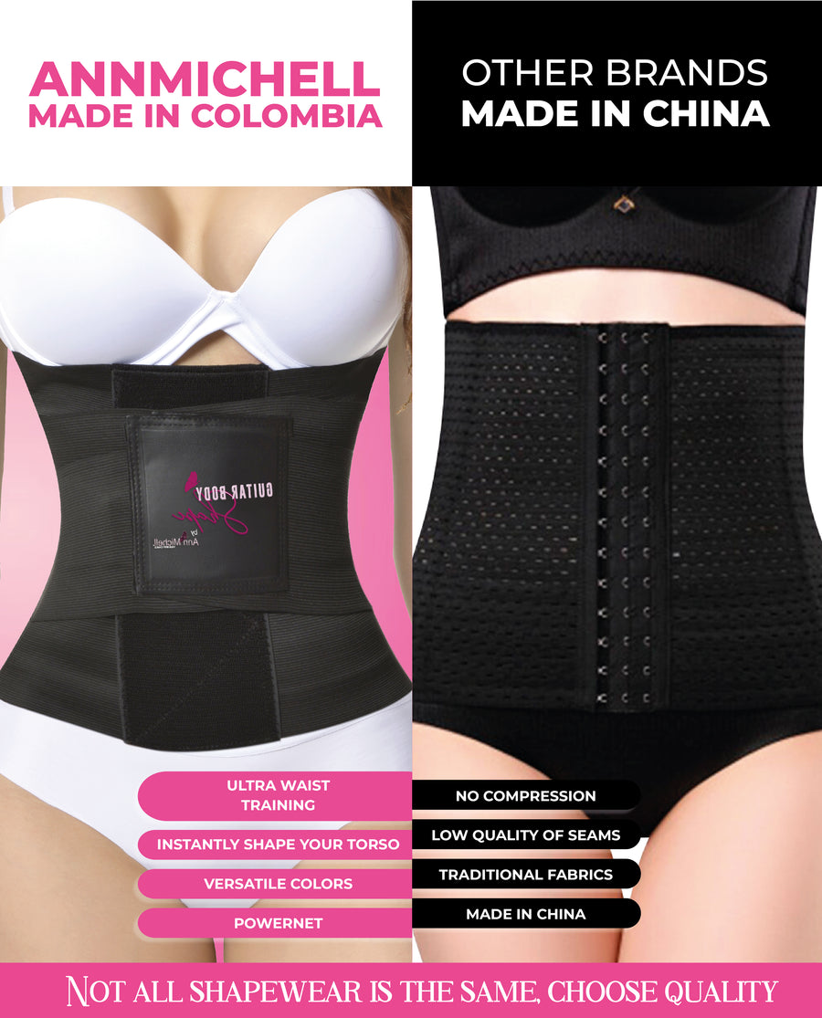 Ann Michell Hourglass waistband Stage 4 Colombian Fitness Belt – 5 Steel Bones High-Compression Gym Support – view 6