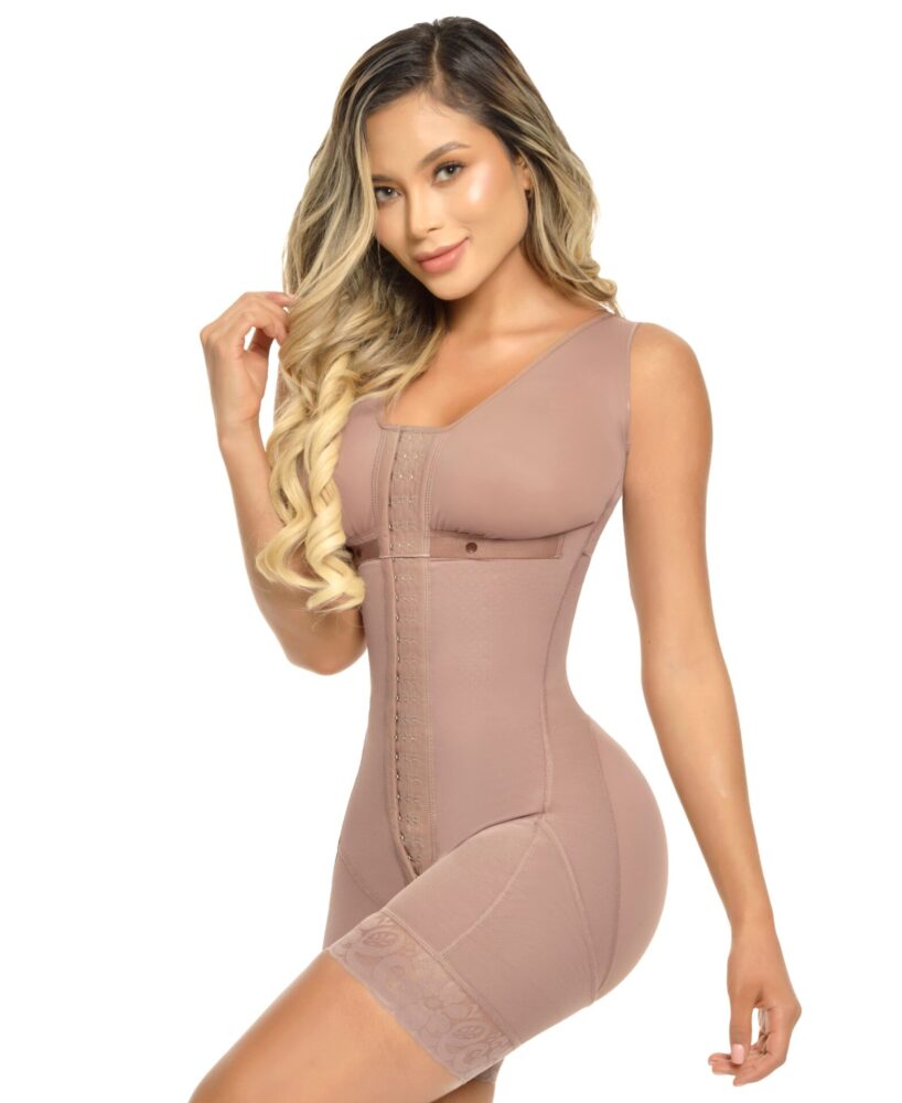 Full body shaper with built