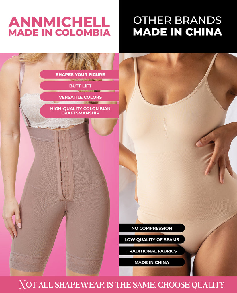 Vanessa mid-thigh Strapless body shaper with crotch zipper