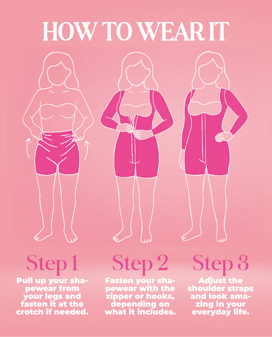 Ref. 8214 Stage 5 Full Body Shapewear for Women, High Compression Bodysuit with Long Sleeves & Open Bust