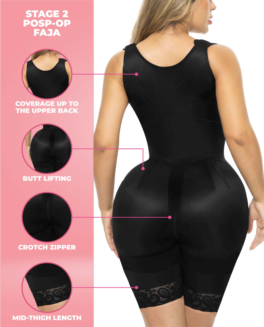 Heidy Stage 2 BBL recovery & tummy tuck recovery colombian Faja Post-Op No Bra Half leg  Bootylove ™ – view 3