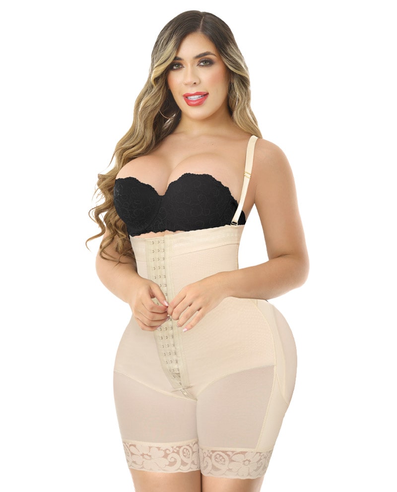 Hourglass figure with a small waist and two sizes larger in the hips. Half Leg