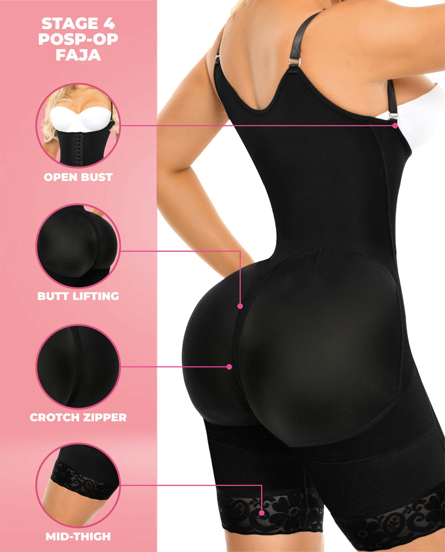 Ellie Stage 4 Figure With Bbl Colombian Faja Half Leg & Perfect Curves No Bra Bootylove ™ – view 3