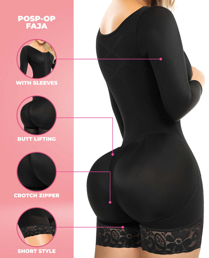 Lexi Stage 4 Hourglass Bbl Faja Colombian Post Surgery With Sleeves Short Leg And Bra Bootylove ™