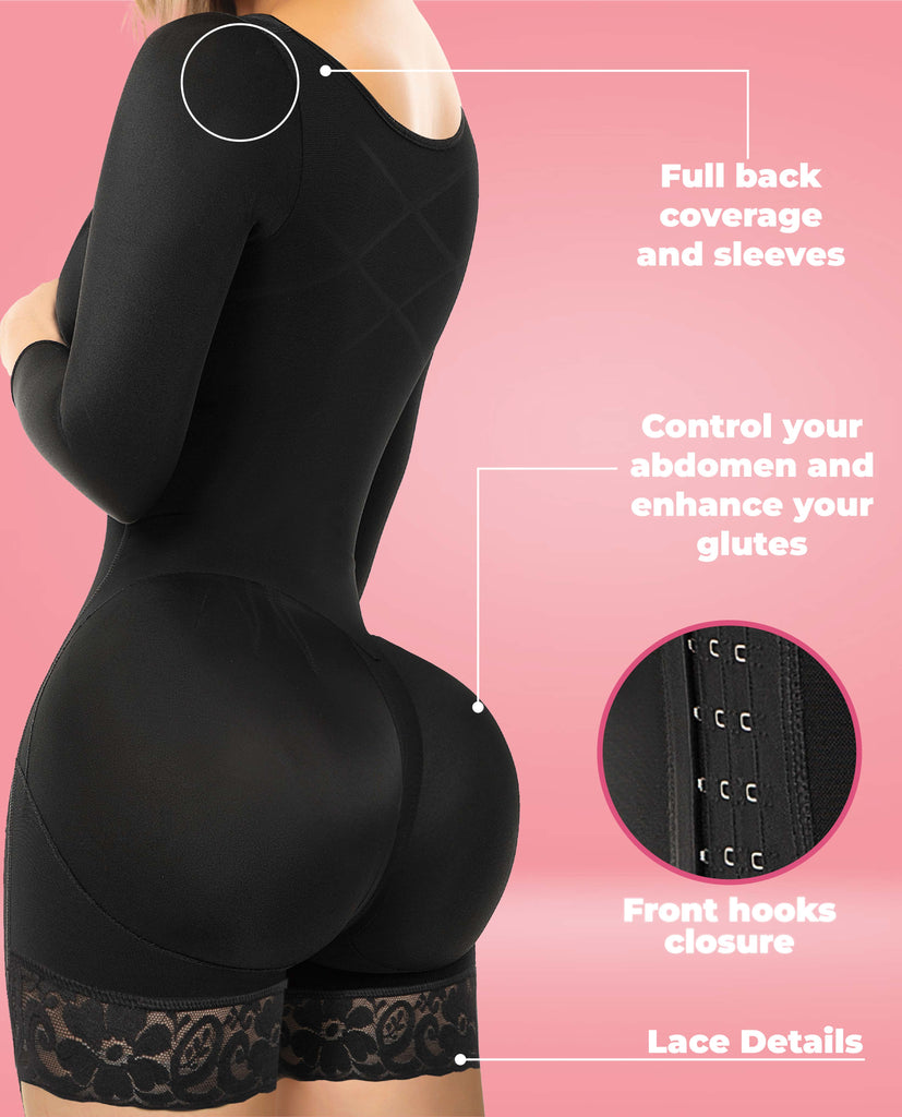 Lexi Stage 4 Hourglass Bbl Faja Colombian Post Surgery With Sleeves Short Leg And Bra Bootylove ™