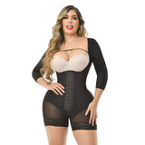 Nia Stage 4 Hourglass Faja Colombian Post Surgery With Sleeves Short Leg No Bra Bootylove