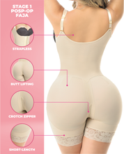 Load image into Gallery viewer, 9575 Maya – Stage 4 Colombian Faja | Post-BBL Maintenance, 3 Hooks, Short-Leg, No Bra