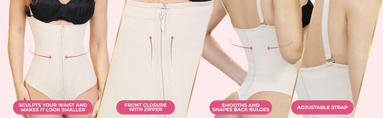 Front closure with zipper