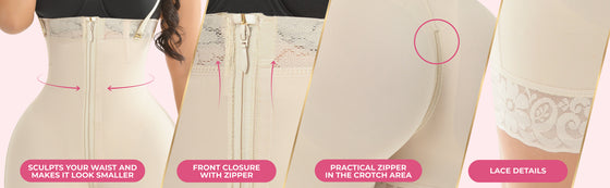 Front closure with zipper